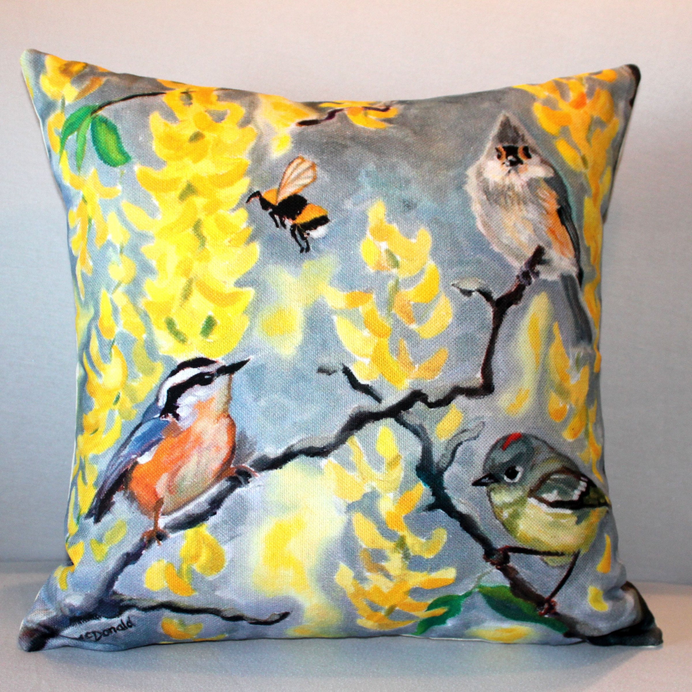 Birds and Bees Pillow Cover